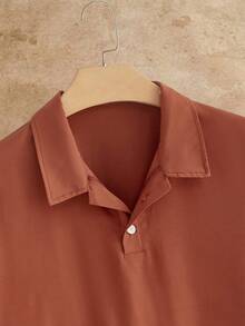 HIMLAND Men's Blue Button-Down Short Sleeve Shirt And White Side Pocket Casual Pants Set Men Casual Top And Bottom Set Men Navy Blue 2 Piece Set Men 2 Piece Set Linen Men Set Men Summer Pants Set - Red - View 4