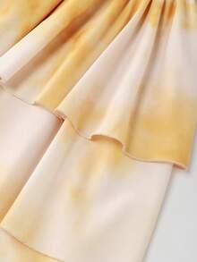 GlowEve Women's Ombre Pattern Waist A-Line Charming Elegant Everyday Vacation Commute Fashion Date French Street Retro Versatile Spring/Summer Ombre Light Yellow New Long Strap Dress - Light Yellow - View 6