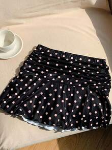 Comfortcana Summer Polka Dot Ruched A-Line Mini Skirt - Multicolor - View 2