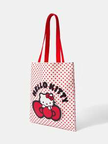 HELLO KITTY AND FRIENDS | SHEIN Tas Kanvas Bordir Kartun Lucu yang Modis - Merah muda E - View 2