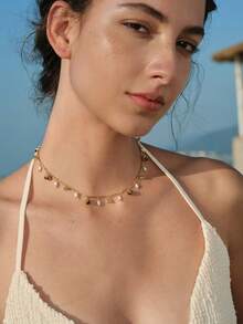 Opalesca Tiger's Eye Stone Pearl Bell Flower New Earrings Necklace - Gold - View 5