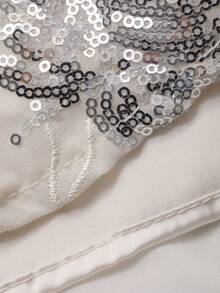 DAZY Women's Elegant Long Dress With Plunging Neckline And Textured Fabric - Apricot - View 7