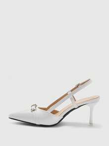 CUCCOO BIZCHIC 女士时尚优雅细跟尖头高跟鞋 - 白色 - 查看 10