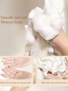 3/2/1件装二合一沐浴海绵丝瓜络带抽绳可固定香皂-去角质网状沐浴球男女通用沐浴球 - 彩色 - 查看 7