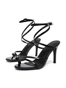 CUCCOO SZL Women's Fashion Rhinestone Ankle Strap Chunky Heel Platform High Heel Sandals, Suitable For Dates, Gatherings, Parties, Weddings And Other Occasions Prom Heels - Black 5 - View 6