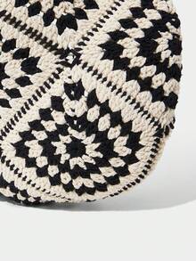 SHECARRY Stylish Hand-Woven Women's Shoulder Bag - Black and White - View 8