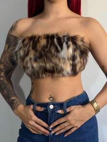 Bearsaez Y2K 时尚女士短款蓬松胸罩上衣，街头服饰音乐节 - 彩色 - 查看 6