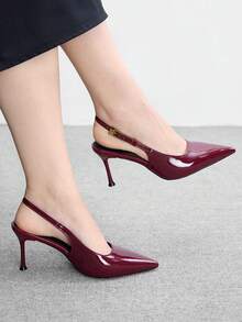 CUCCOO BIZCHIC Giày nữ, Thời trang nữ, Màu đỏ tía, Cơ bản, Hàng ngày, Đa năng, Gợi cảm, Dự tiệc, Giày cao gót nữ, Giày quai hậu, Giày nữ - Màu Đỏ Sâu - Xem 3