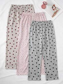 SHEIN 3PCS Women Sleep Bottoms - Multicolor - View 2