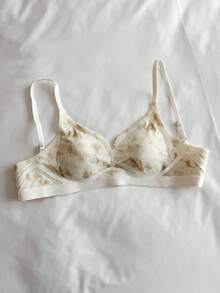 DAZY Tie-Dye Effect Seamless Wireless Padded Adjustable Strap Bra For Women - Beige - View 7