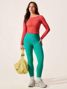 Core Rhythm Women's Fashion Casual Elegant Fitness Running Outdoor Sexy Backless Design Long Sleeve Yoga Sports Top Women's See Through Long Sleeve Activewear Tops Open Back Gym Tops Gym Shirt Open Back Workout Shirt Gym Shirt Women Long Sleeve Blouse Gym Open Back Active Top Open Back Yoga Shirts Long Sleeve Gym Tops For Women Yoga Long Sleeve Top Gym Cover Up Top Women Active Wear Workout Tops Women Women's Tops For Summer Gym Outfit For Women Top Long Sleeve Workout Top - Red - View 6