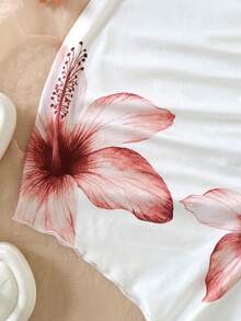 SHEIN 少女休闲简约舒适优雅波西米亚热带针织条纹扭结迷你连衣裙 - 藕粉色 - 查看 5