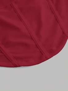 SHEIN Girlism Teen Girl Knit Mesh Ruched Camisole Top - Burgundy - View 4