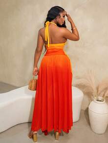 BamGleam Women's Gradient Hollow Out Dress, Suitable For Summer Vacation - Multicolor - View 2