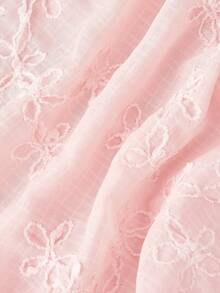 SHEIN MOD 女士印花方领衬衫，粉色刺绣花卉方领荷叶边短袖夏季上衣，复古浪漫经典风格，舒适优雅，适合夏季假期、春夏、毕业典礼、派对等场合，女士优雅衬衫，女士海滩度假，粉色娃娃衫，褶皱上衣，优雅粉色上衣 - 粉色 - 查看 6