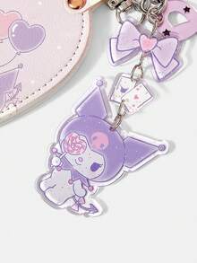 HELLO KITTY AND FRIENDS | SHEIN 1 件甜梦风格多功能钥匙扣，以星形金属扣为基础，配有浅粉色爱心镜、粉色和紫色闪光高音符号吊坠和蝴蝶结吊坠，可用于装饰包包，兼具实用性和美观性。 - 多色U - 查看 4