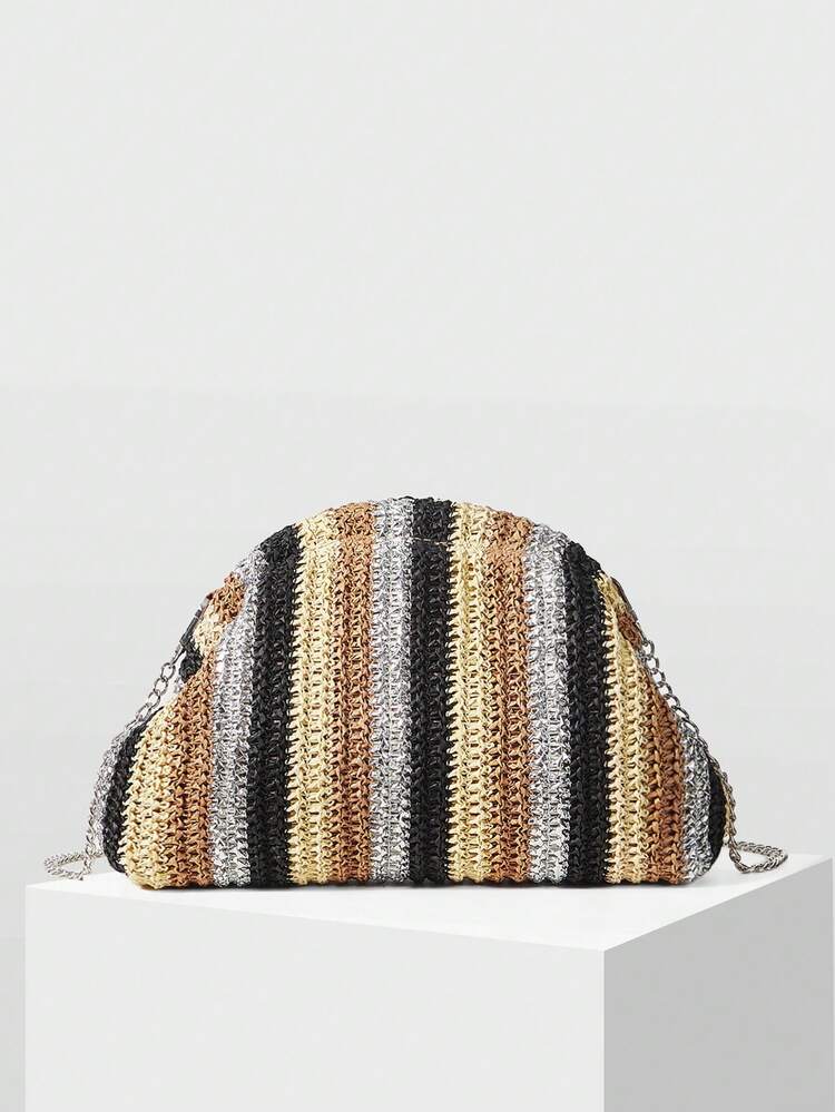 WOMEN'S VACATION BRAID CHAIN CLUTCH BAG