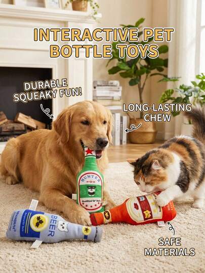 PETSIN 1 pieza Juguete de peluche para mascotas, juguete educativo que emite sonidos para perros, limpieza de dientes, juguete de peluche de perro de dibujos animados lindo