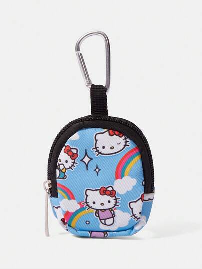 HELLO KITTY AND FRIENDS | SHEIN 带搭扣和拉链口袋的零钱包，多功能收纳袋，硬币整理袋，男女皆宜