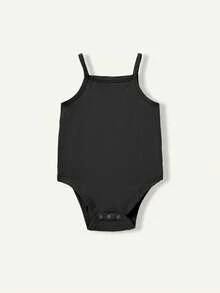 Cozy Pixies 3pcs/Set Baby Girls' Soft Solid Color Knit Camisole Romper Set - Multicolor - View 9