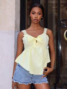 Mima John Summer New Loose Casual Vacation Style Women Denim Shorts - Blue - View 6