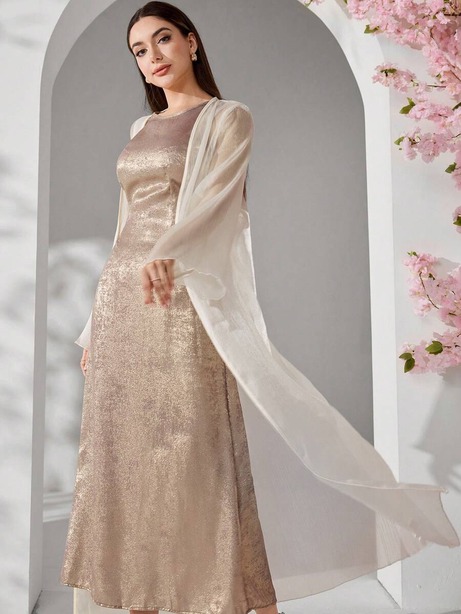 Veilorie New Arrival Glossy Fabric High-End Luxurious Elegant Comfortable Versatile 2 Pieces Set