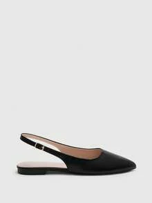 CUCCOO BIZCHIC Women's Fashionable Black Pointed Toe High Heel Shoes, Backless Buckle Strap Slim Heel Pumps For Work - Black - View 8