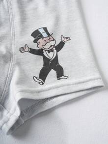MONOPOLY X SHEIN 男童舒适柔软卡通图案字母弹力腰带三角裤 - 彩色 - 查看 7
