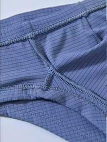 SHEIN 男士弹力柔软性感露臀丁字裤，诱人T字后背三角裤 - 藍色 - 查看 8