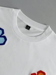 PAVTROS Men's Casual Cross Embroidery Short Sleeve T-Shirt, Summer - White - View 5