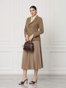 Sleekvia Ladies Sexy Mule Slip-On Summer Breathable High Heel Square Toe Women's Sandals Thin Heel Avant-Garde Elegant Coffee Brown - dark brown - View 6