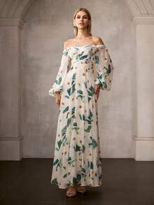 MOTF Soiréza OFF SHOULDER RUCHED A-LINE FLORAL PRINT COCKTAIL DRESS, SPRING/SUMMER - Multicolor - View 5