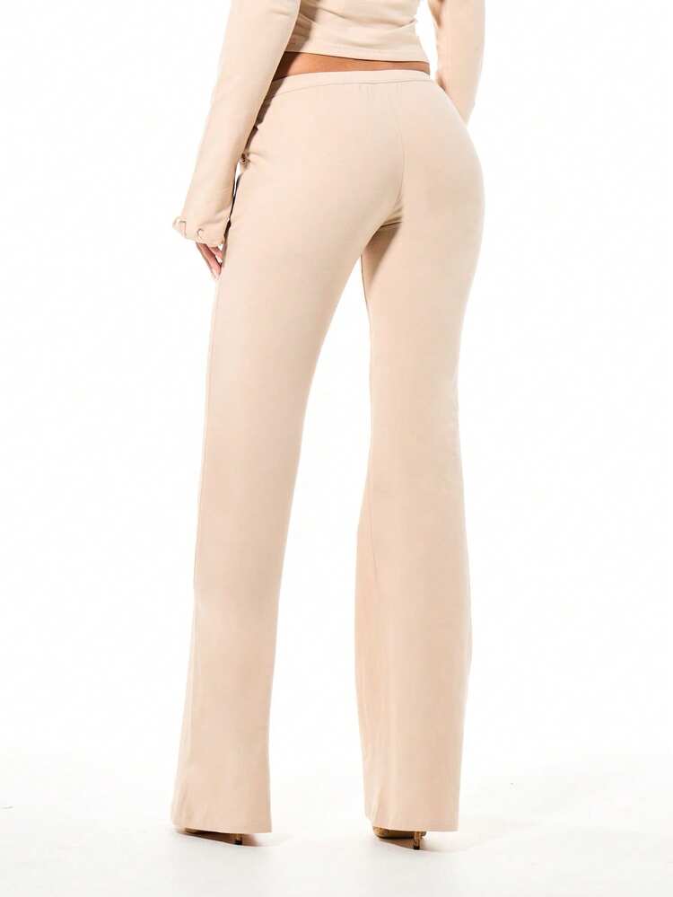 SUMWON WOMEN Lace Up Eyelet Flare Leg Trousers