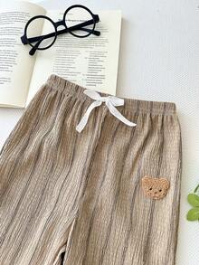 LMoss Kids Baby Boys' Casual Comfortable Versatile Striped Straight Leg Pants - Khaki - View 5