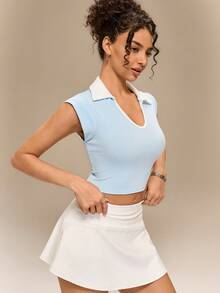 Hanevo Women's New Colorblock Casual Everyday Short Sleeve T-Shirt, Spring/Summer - Multicolor - View 4