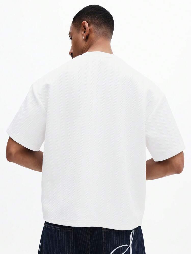 Chemise Henley blanche à patte de boutonnage