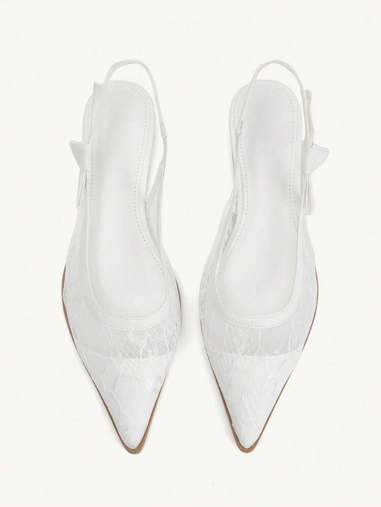 CUCCOO CHICEST Women's Pointed Design Fashion Daily Travel Casual Lace Mesh Women's Flat Shoes