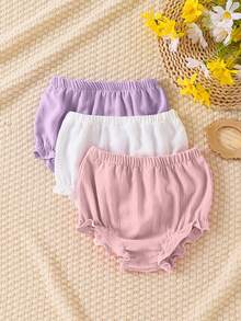 Souflis Souflis Bộ 3 món đồ cho bé gái kiểu SS dễ thương, màu trơn, có bèo nhún, quần short và legging, chất liệu mềm mại, co giãn, thời trang mùa hè, thích hợp cho kỳ nghỉ, đi biển, mùa xuân và hè. - Nhiều màu - Xem 9