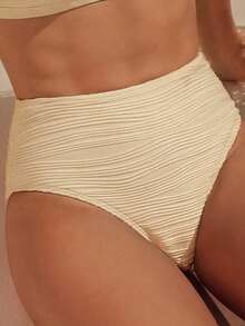 Swim Mod 2026 Spring/Summer Adjustable Spaghetti Strap Purple & Pink Polka Dot Side High Cut 2 Pieces Swimwear, Sweet - Apricot - View 6