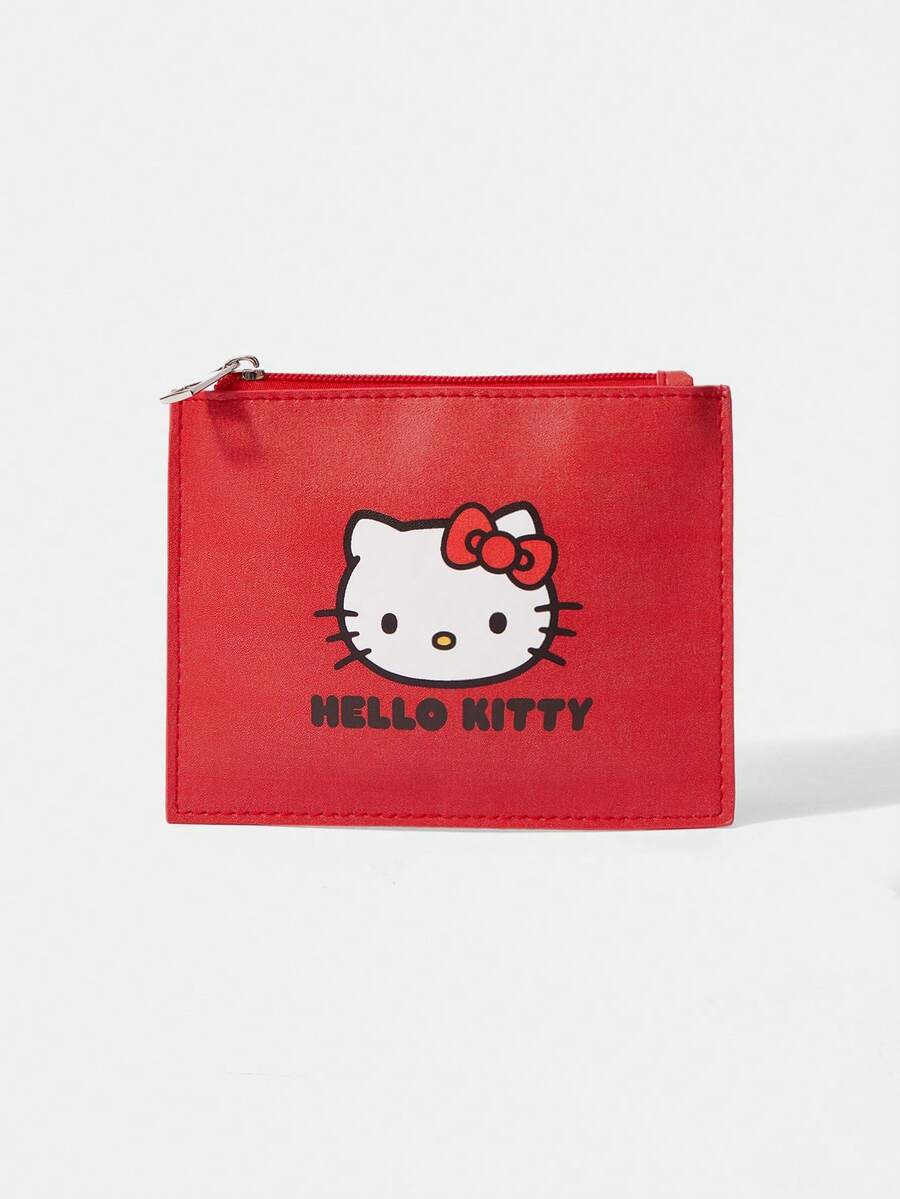 HELLO KITTY AND FRIENDS | SHEIN 一款时尚便携的红色零钱包 - 紅色 - 查看 1