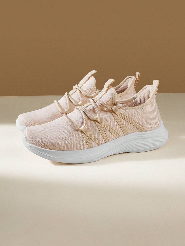 CUCCOO EASI Cloud Soft Sole, Women's Integrated Running Shoes, Breathable Mesh Skipping Rope Sneakers, Light Walking Shoes, Walking On The Feet, Soft Elastic Running Shoes, Women's Breathable Sneakers, Gym Training Jogging Shoes, Fashionable Light-Colored, Integrated Street Jogging, Retro Casual Style