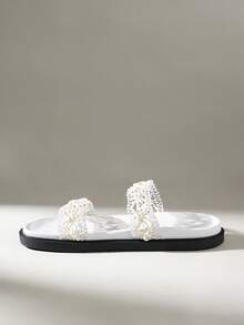 Solecia Women's Double Buckle Thick Soled Sandals - White - View 5