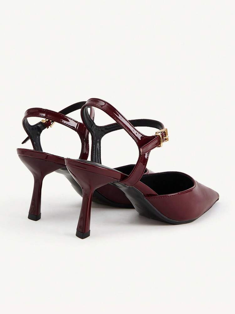 CUCCOO CHICEST 7.2cm Pointed Toe Buckle Strap Pumps, Glossy Leather High Heels, Commuting Style, Multiple Colors, Suitable For Daily Wear And Dates Elegant Shoes Wedding Shoes Summer Shoes Bride Shoes