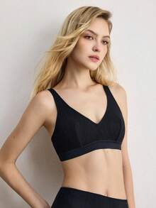 Ocili Thin Cotton Camisole Tank Top, 3-Button, Adjustable Straps, Cropped Length, Backless Design, Sold Individually - Black - View 5