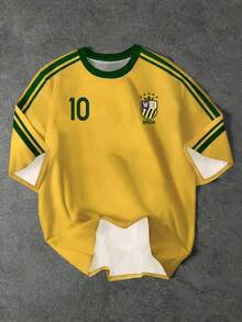 SHEIN Bolty青少年男童休闲简约短袖圆领T恤，适合夏季穿着 - 彩色 - 查看 2