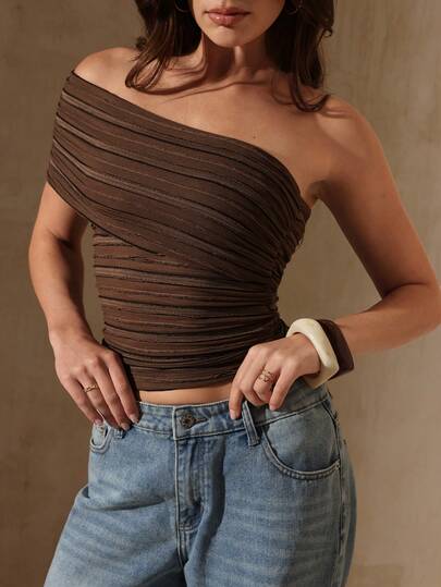 Glamine 女士时尚纯色纹理休闲通勤度假约会吊带背心