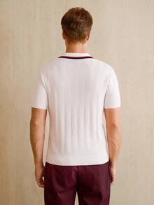 Manfinity CityGents Men's Contrast Collar Short Sleeve Knit Top - Multicolor - View 3