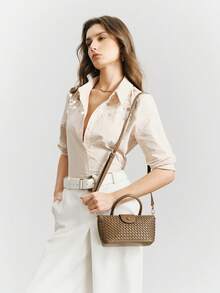 SHECARRY Ladies Handbag, Compact Shoulder Bag - Olive Green - View 9