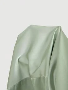 SHEIN MOD Đầm nữ thanh lịch màu trơn, hở lưng, không tay, đính nơ, dài ngang gối, thích hợp cho mùa hè. - màu xanh lá - Xem 10