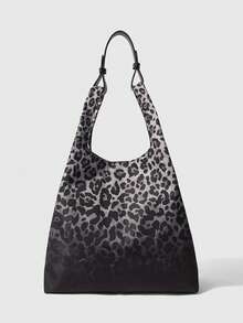 ROMWE Grunge Punk 女士手提包 - 黑色豹紋 - 查看 1